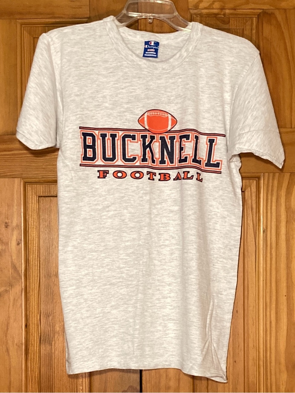 NWOT Champion Vintage 80s 90s Bucknell Football Short Sleeve T Shirt Gray M